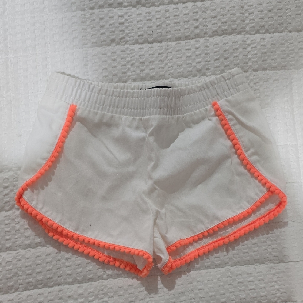 French Connection White and Orange Retro Running Shorts